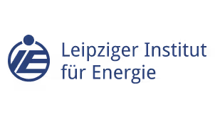Logo des Leipziger Instituts für Energie, bestehend aus einem blauen Kreissymbol mit den Buchstaben ‚IE‘ und dem Text ‚Leipziger Institut für Energie‘.